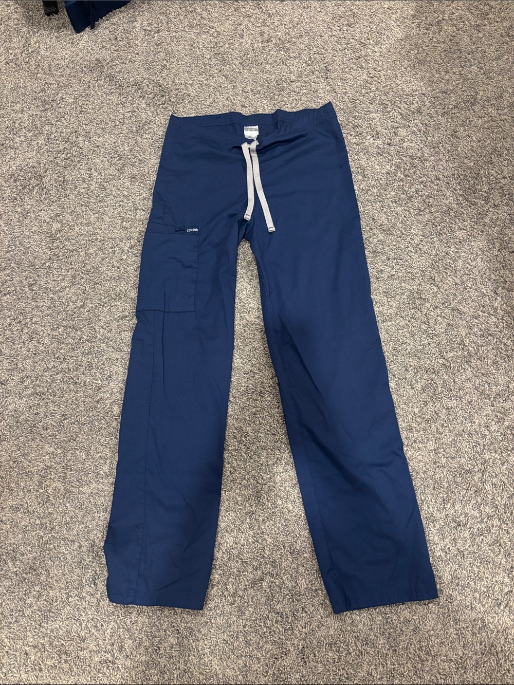 Wink Navy Blue Drawstring Cargo Scrubs